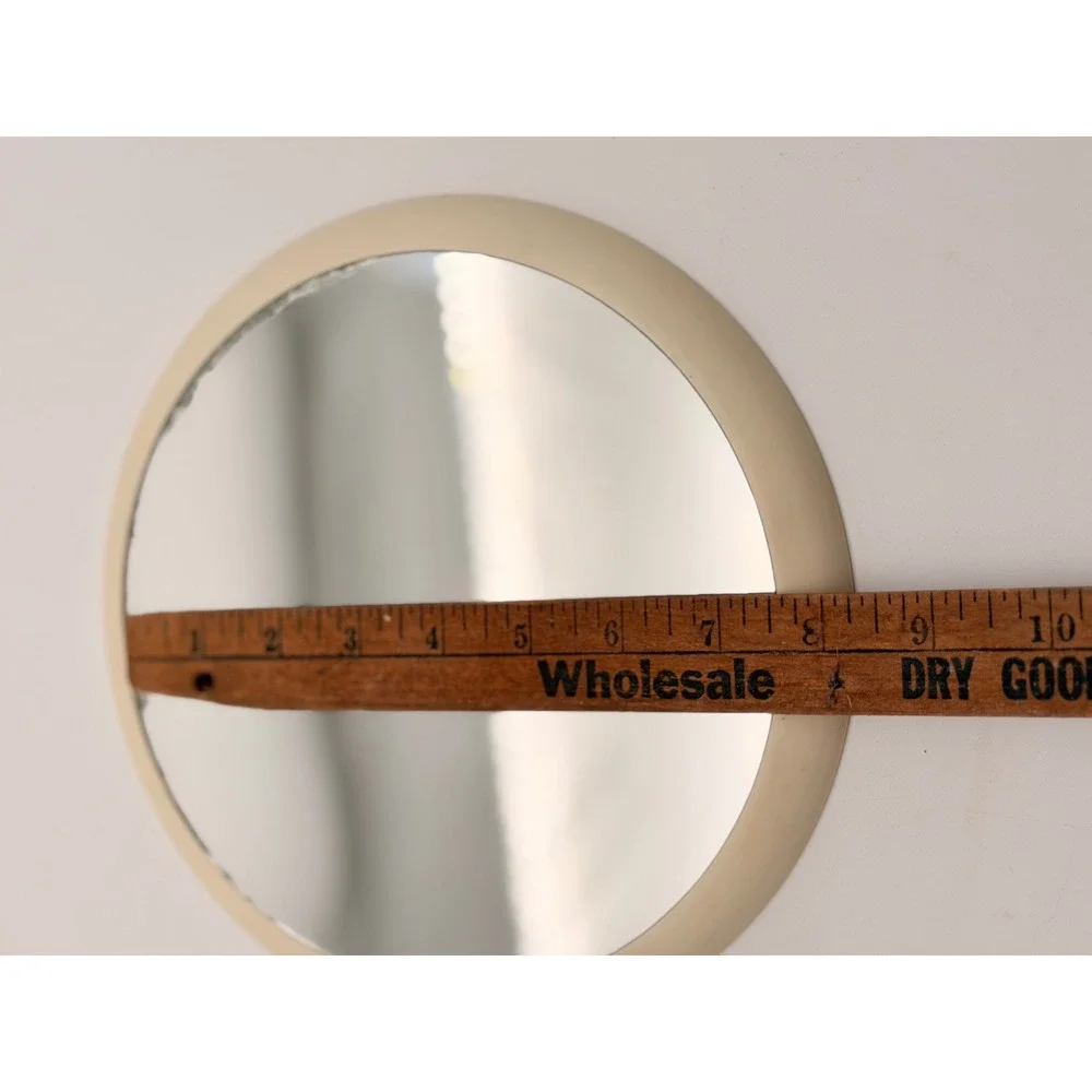 Estee Lauder Vintage Cream Round Tabletop Vanity Mirror Foldable Kickstand Base